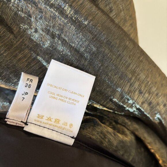 Amanda Wakeley A-line black/gold/bronze formal dress - Picture 7 of 8